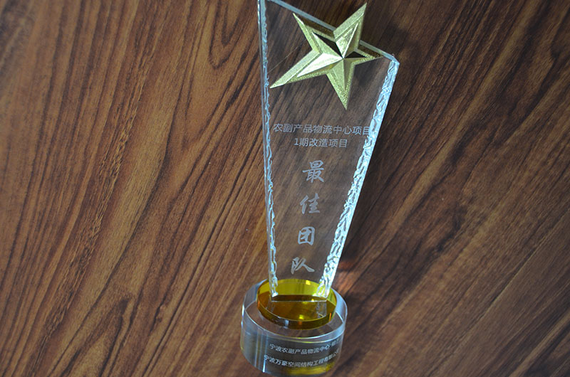 奉化方橋農(nóng)副鋼膜結(jié)構(gòu)雨棚工程榮獲最佳團(tuán)隊(duì)獎