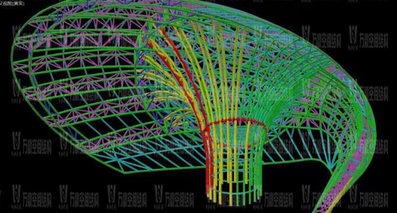 威海經貿交流中心工程-大貝殼項目鋼結構施工中