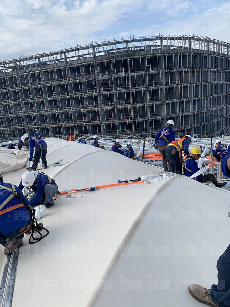 萬豪空間結構員工到杭州亞運會棒(壘)球體育文化中心膜結構項目學習交流 萬豪空間結構員工到杭州亞運會棒(壘)球體育文化中心膜結構項目學習交流