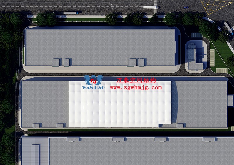 浙江真愛毯業科技有限公司廠房三屋面膜結構工程開始施工 浙江真愛毯業科技有限公司廠房三屋面膜結構工程開始施工