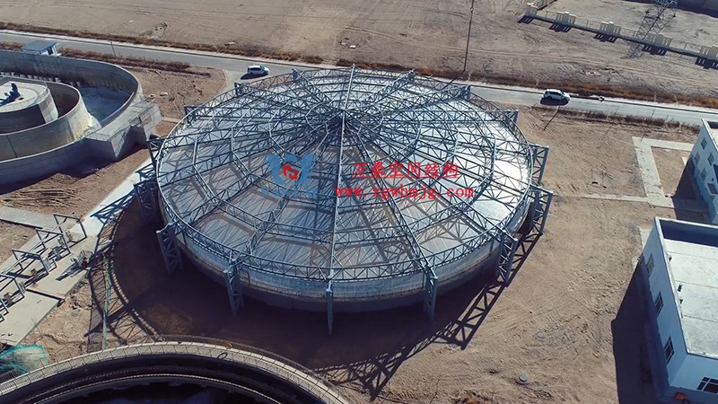 格爾木工業園ETFE膜結構污水池加蓋工程
