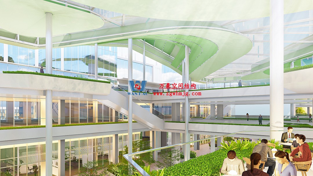 案例欣賞/復雜鋼膜結構建筑/杭州博多森谷ETFE氣枕連廊天幕項目 案例欣賞/復雜鋼膜結構建筑/杭州博多森谷ETFE氣枕連廊天幕項目