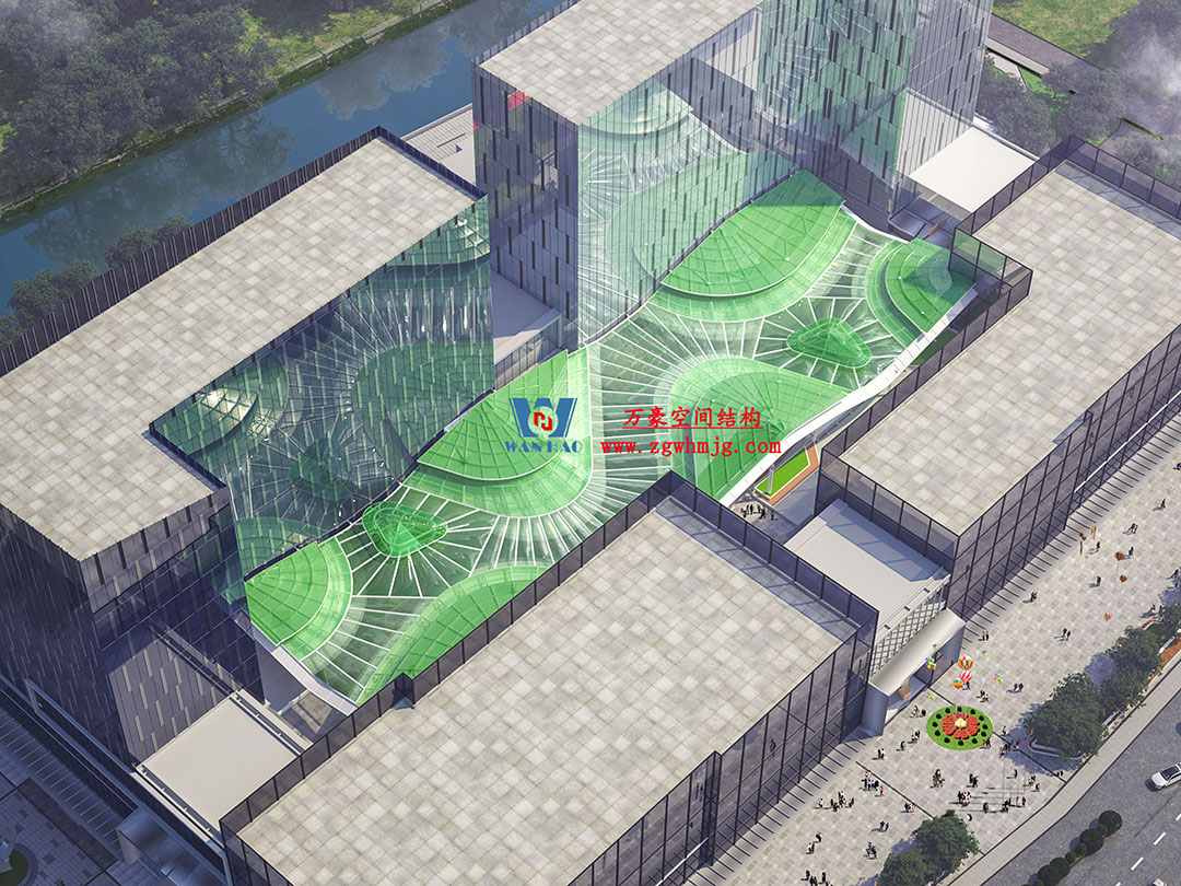 博多森谷項目中庭etfe膜結構工程