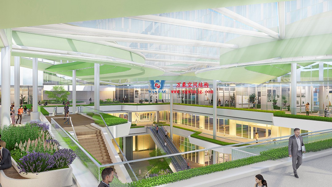 博多森谷項目中庭etfe膜結構工程