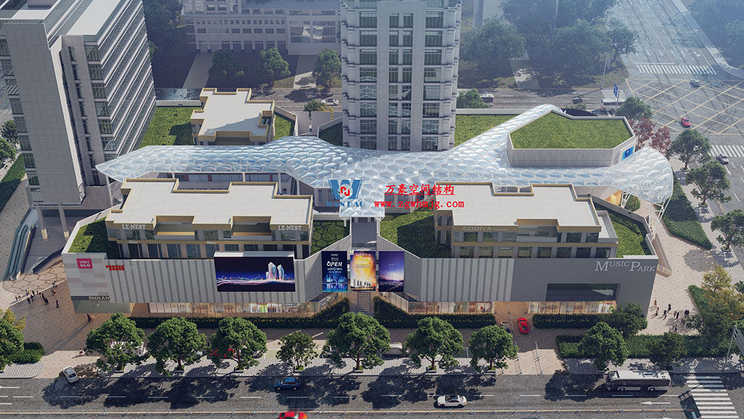 已完工，這個ETFE氣枕商業(yè)天幕閃亮登場！