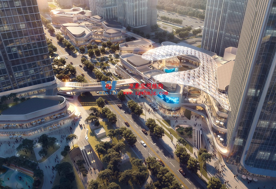 紹興華發金融活力城ETFE膜結構商業天幕工程 紹興華發金融活力城ETFE膜結構商業天幕工程