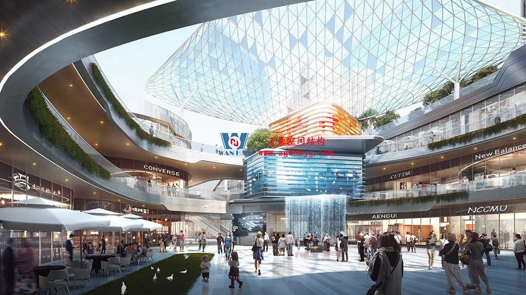 紹興華發金融活力城ETFE膜結構商業天幕工程 紹興華發金融活力城ETFE膜結構商業天幕工程