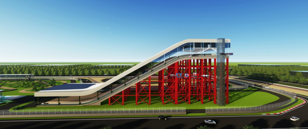 馭風逐沙，織就賽道美學——比亞迪紹興嵊州賽車場干拔沙坡觀景平臺鋼膜結構