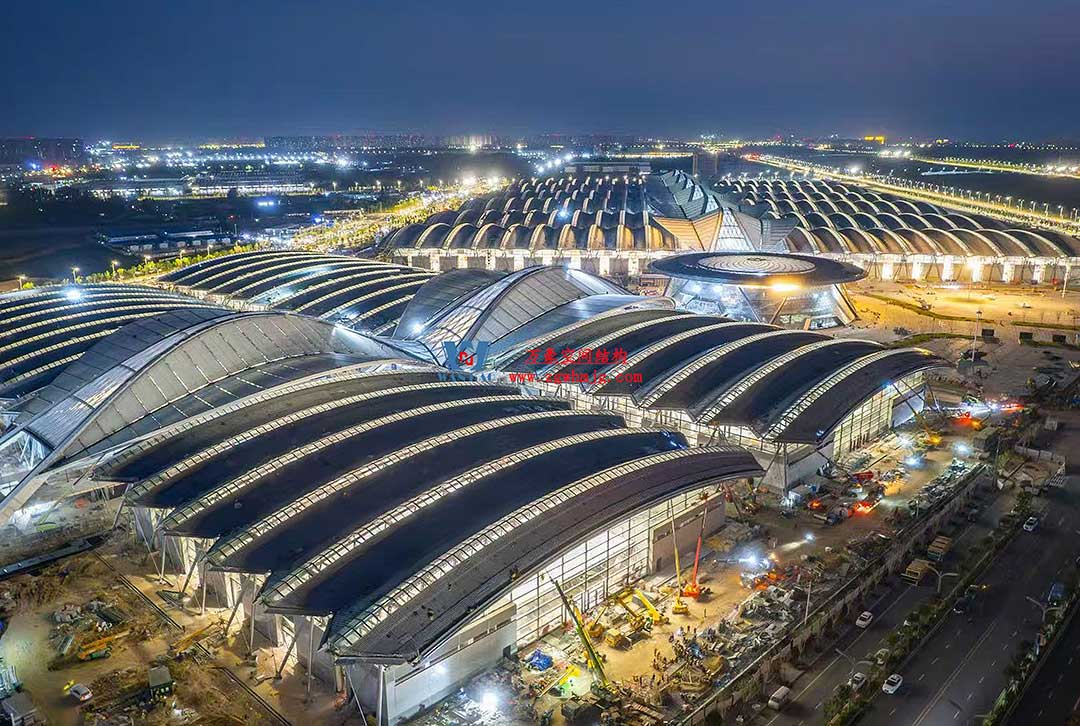 鄭州中原高鐵港數字展貿城ETFE膜結構 PTFE膜結構工程