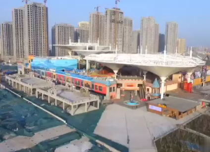 聊城歡樂小鎮七彩云朵膜結構項目視頻賞析