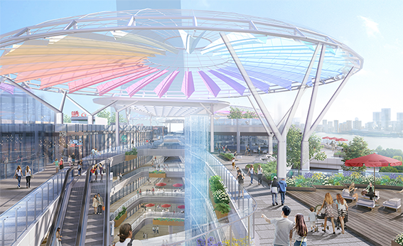 明宇廣場6號地塊商業(yè)（萬達(dá)廣場）改造項(xiàng)目鋼膜結(jié)構(gòu)ETFE蓋頂天幕工程