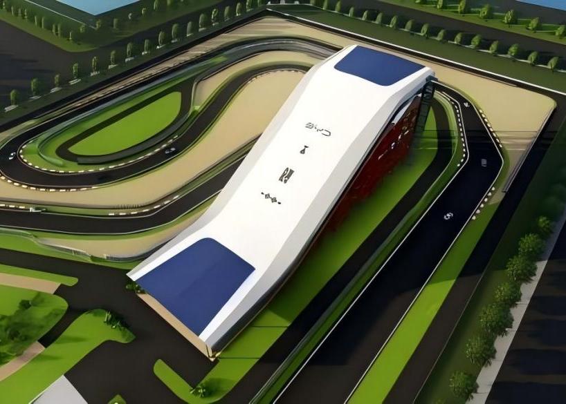 比亞迪紹興嵊州賽車場干拔沙坡觀景平臺PTFE鋼膜結構