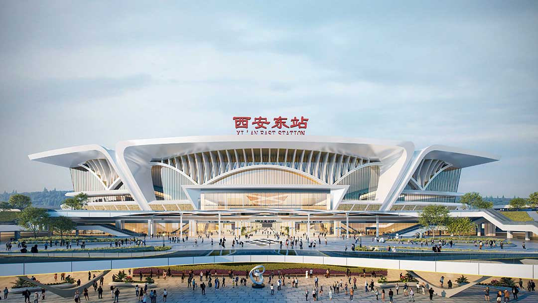 西安東站再添新翼！浙江萬豪集團中標站前廣場ETFE氣枕膜結構雨棚工程